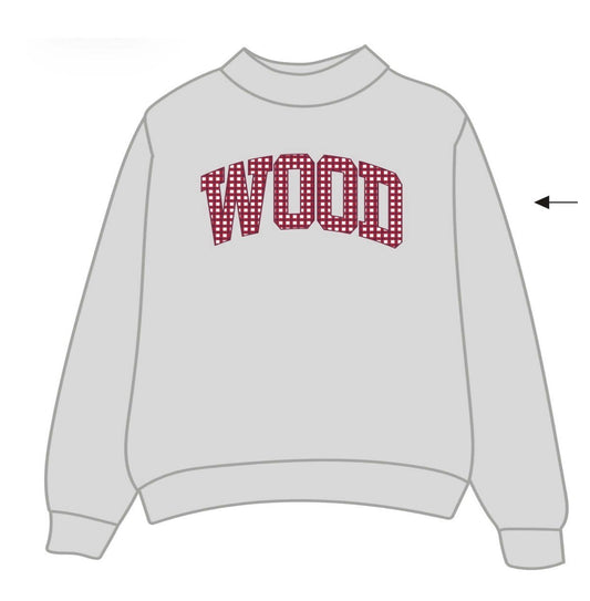 Appliqué Embroidered Fleece Mock Neck
