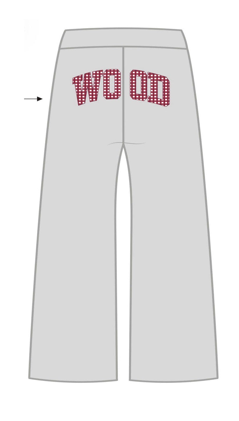 Wide leg appliqué Embrodiered sweatpants